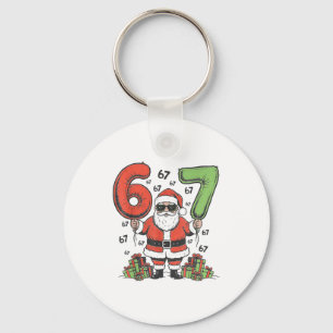 Funny 67 Santa Six Seven Christmas 67 Meme Bruh Bo Key Ring