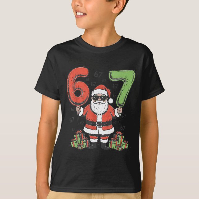 Funny 67 Santa Six Seven Christmas 67 Meme Bruh Bo T-Shirt (Front)