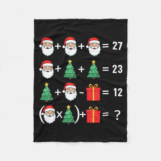 Funny 67 Santa Tree Math Teacher Christmas Xmas Hu Fleece Blanket (Front)