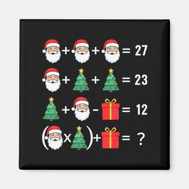 Funny 67 Santa Tree Math Teacher Christmas Xmas Hu Magnet (Front)