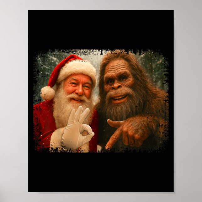 Funny 67 Santa With Bigfoot Six Seven 6 7 Meme Chr Poster (Front)