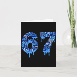 Funny 67 Six Seven 6 7 Happy Hanukkah Jewish Chanu Card