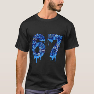 Funny 67 Six Seven 6 7 Happy Hanukkah Jewish Chanu T-Shirt