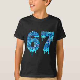 Funny 67 Six Seven 6 7 Happy Hanukkah Jewish Chanu T-Shirt