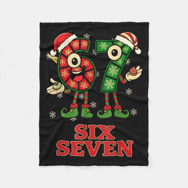 Funny 67 Six Seven 6-7 Italian Christmas Holiday W Fleece Blanket (Front)