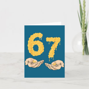 Funny 67 Six Seven Cheesy Mac &amp; Cheese 6 7 Kid Card