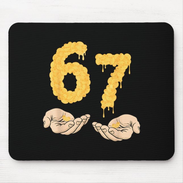 Funny 67 Six Seven Cheesy Mac &amp; Cheese 6 7 Kid Mouse Pad (Front)