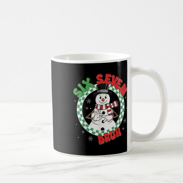Funny 67 Six Seven Christmas Bruh Snowman Kids Boy Coffee Mug (Right)