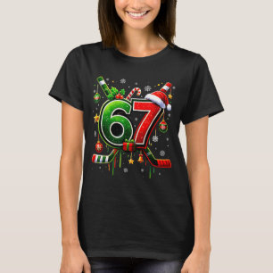 Funny 67 Six Seven Christmas Ice Hockey  T-Shirt