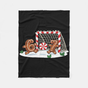 Funny 67 Six Seven Gingerbread Soccer Christmas Fleece Blanket