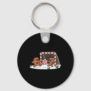 Funny 67 Six Seven Gingerbread Soccer Christmas Key Ring