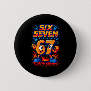 Funny 67 Six Seven Italian Brainrot Boys Girls 6 7 6 Cm Round Badge