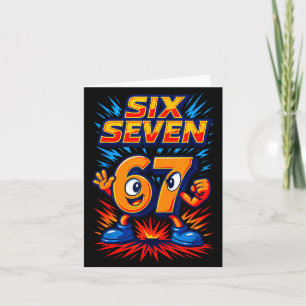 Funny 67 Six Seven Italian Brainrot Boys Girls 6 7 Card