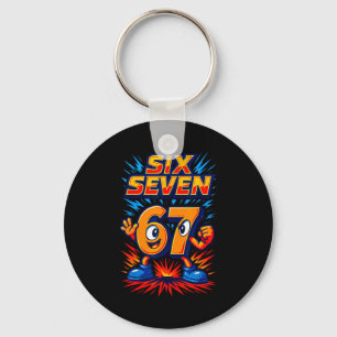 Funny 67 Six Seven Italian Brainrot Boys Girls 6 7 Key Ring