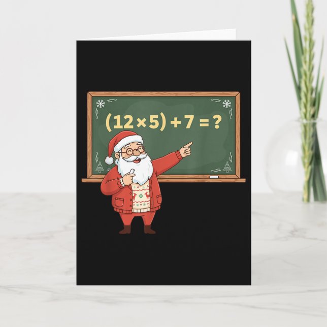 Funny 67 Six Seven Math Teacher Christmas Meme Equ Card (Front)