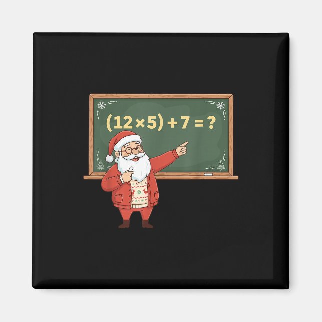 Funny 67 Six Seven Math Teacher Christmas Meme Equ Magnet (Front)