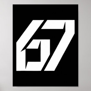 Funny 67 Six Seven Meme 67 Retro Vintage Number Poster