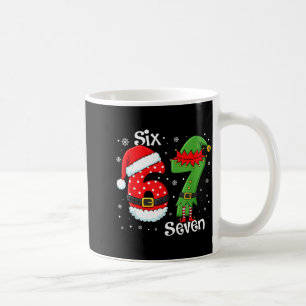 Funny 67 Six Seven Meme 6 7 Elf Santa Christmas Pa Coffee Mug