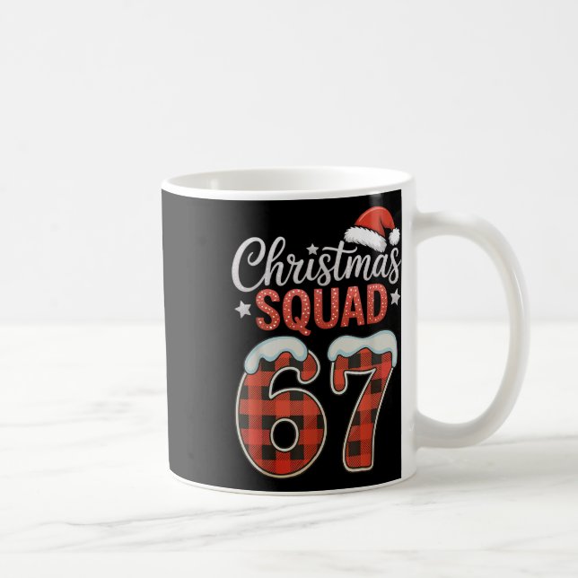 Funny 67 Six Seven Meme Brainrot 67 Christmas Squa Coffee Mug (Right)