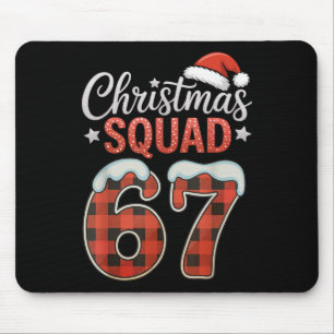 Funny 67 Six Seven Meme Brainrot 67 Christmas Squa Mouse Pad