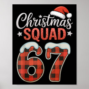 Funny 67 Six Seven Meme Brainrot 67 Christmas Squa Poster