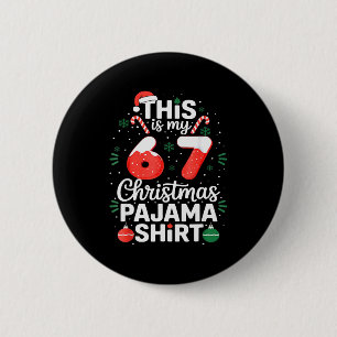 Funny 67 Six Seven Meme Brainrot Cringe Christmas  6 Cm Round Badge
