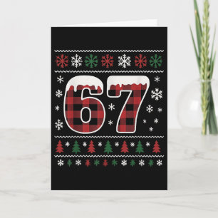Funny 67 Six Seven Meme Brainrot Cringe Christmas  Card