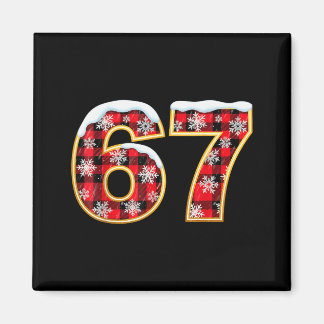 Funny 67 Six Seven Meme Brainrot Cringe Christmas  Magnet