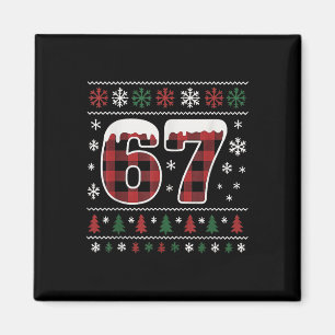 Funny 67 Six Seven Meme Brainrot Cringe Christmas Magnet