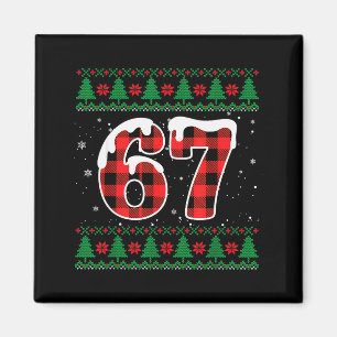 Funny 67 Six Seven Meme Brainrot Cringe Christmas  Magnet