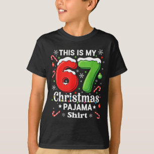 Funny 67 Six Seven Meme Christmas Pajama Shirt Kid