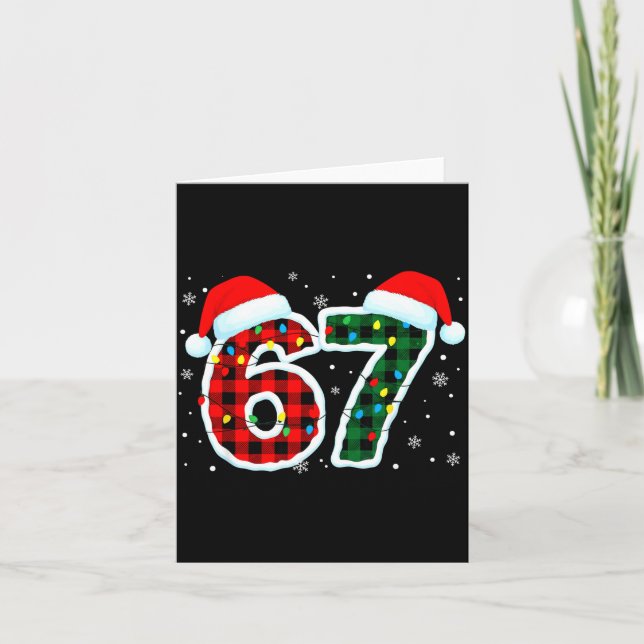 Funny 67 Six Seven Meme Christmas Pajamas Holiday  Card (Front)