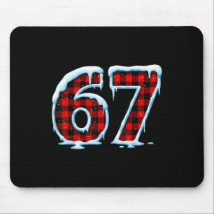 Funny 67 Six Seven Meme Christmas Pajamas Mouse Pad