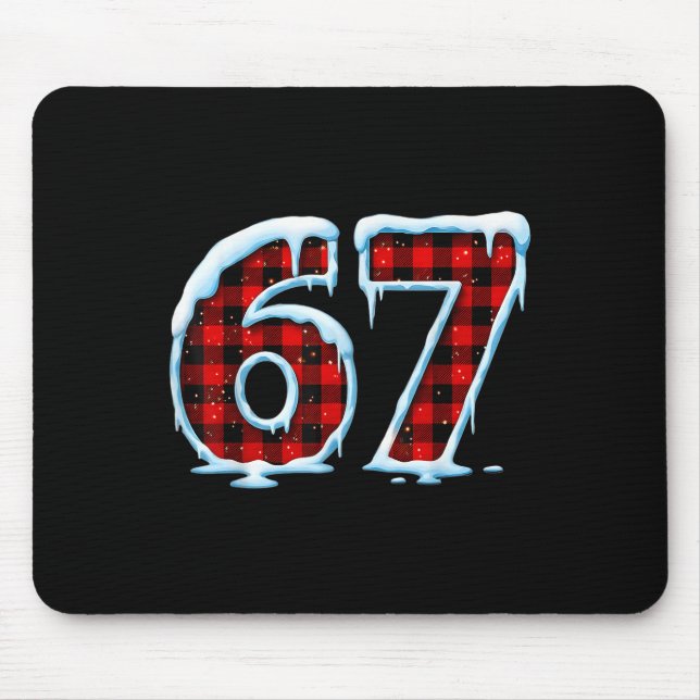 Funny 67 Six Seven Meme Christmas Pajamas  Mouse Pad (Front)