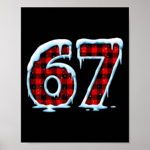 Funny 67 Six Seven Meme Christmas Pajamas  Poster