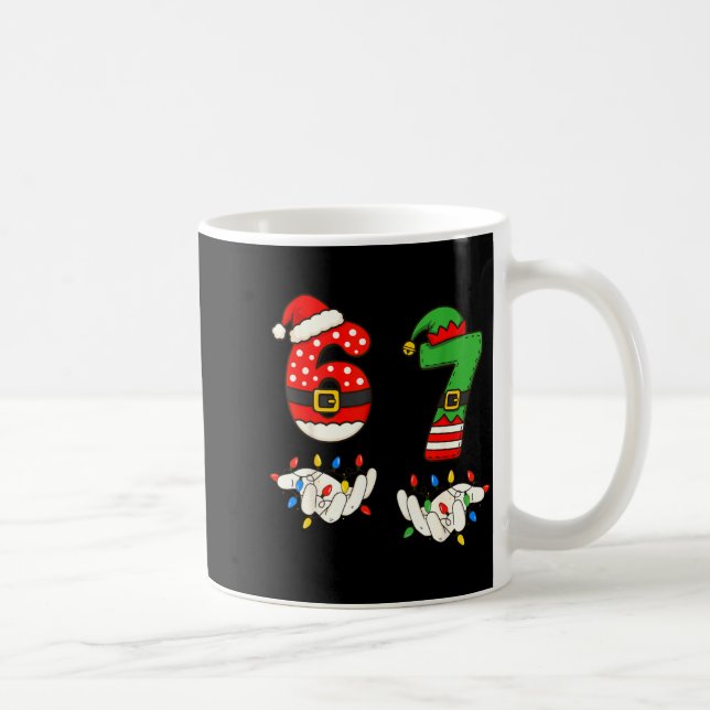 Funny 67 Six Seven Meme Couple Matching Christmas  Coffee Mug (Right)