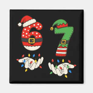 Funny 67 Six Seven Meme Couple Matching Christmas  Magnet
