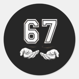 Funny 67 Six Seven Meme Couple Matching Costume Classic Round Sticker