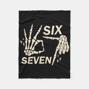 Funny 67 Six Seven Meme Couple Matching Halloween  Fleece Blanket