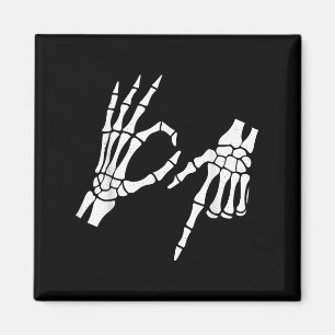 Funny 67 Six Seven Meme Halloween Skeleton Hands  Magnet