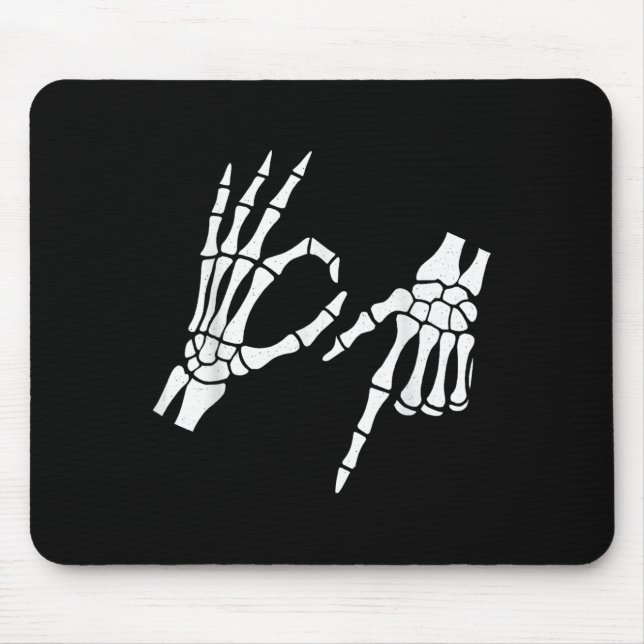Funny 67 Six Seven Meme Halloween Skeleton Hands  Mouse Pad (Front)