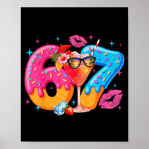 Funny 67 six seven meme summer vacation ice cream poster