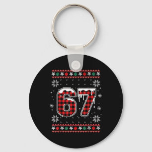 Funny 67 Six Seven Squad Meme Christmas Ugly Sweat Key Ring