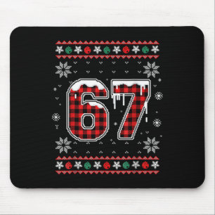 Funny 67 Six Seven Squad Meme Christmas Ugly Sweat Mouse Pad