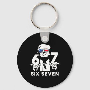 Funny 67 Six Seven Trump Meme Key Ring