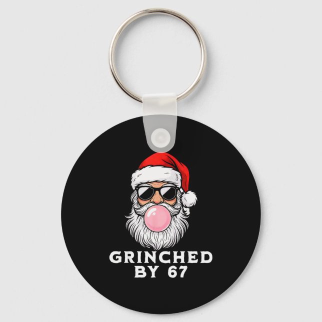 Funny 67 Six Seven Xmas Meme Brainrot 67 Ed By 67  Key Ring (Front)