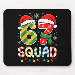 Funny 67 Squad Candy Cane Santa Hat Christmas Men Mouse Pad