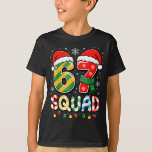 Funny 67 Squad Candy Cane Santa Hat Christmas Men  T-Shirt