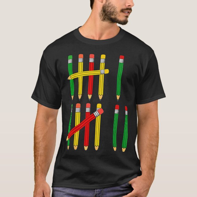 Funny 67 Tally Marks Math For Teachers Students Si T-Shirt (Front)