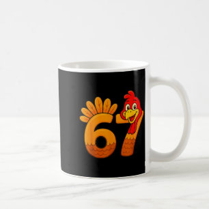 Funny 67 Thanksgiving Turkey Face 67 Number  Coffee Mug